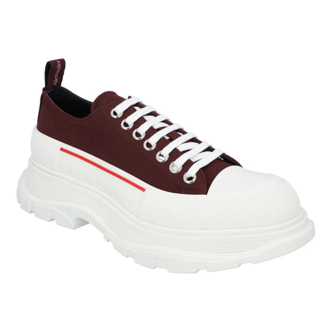 Alexander McQueen Low-Top Sneakers - Tread Sneaker 'Burgundy White' in rood