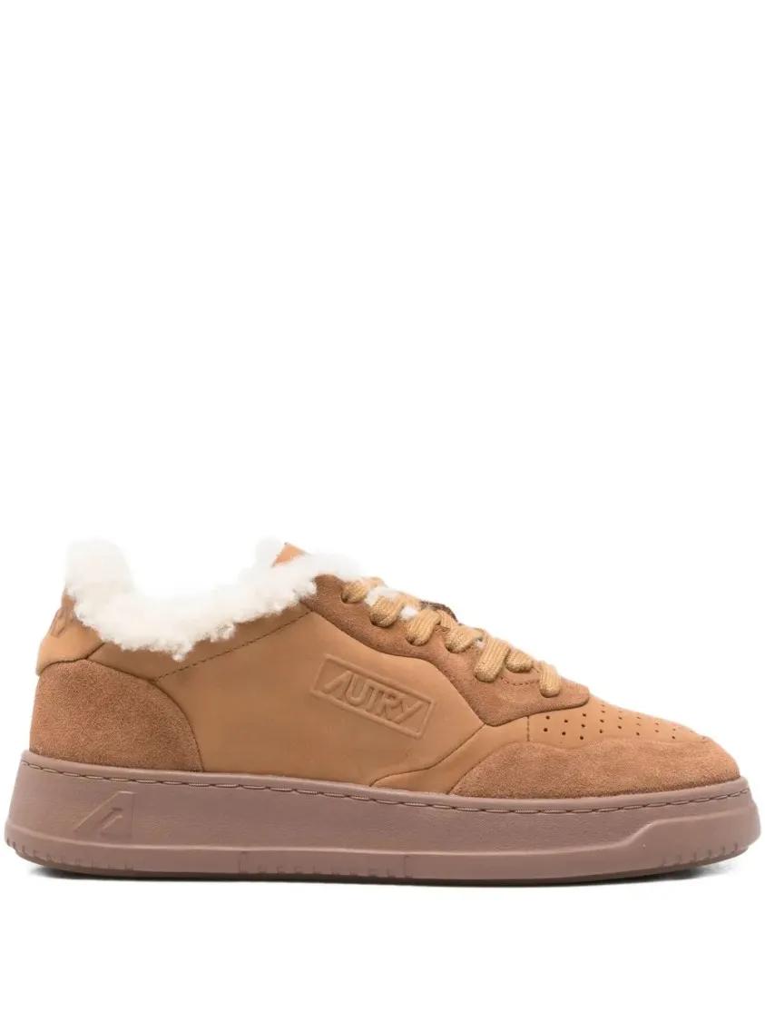 Autry Low-Top Sneakers - Medialist Shearling Sneakers in bruin