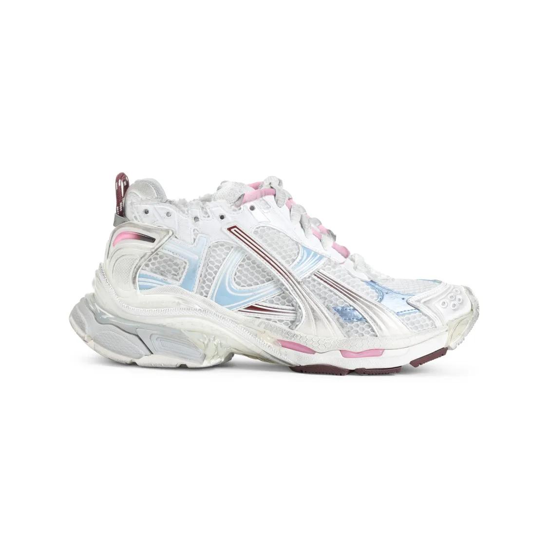 Balenciaga Low-Top Sneakers - Multicolor Textured Sneakers With Chunky Sole in wit