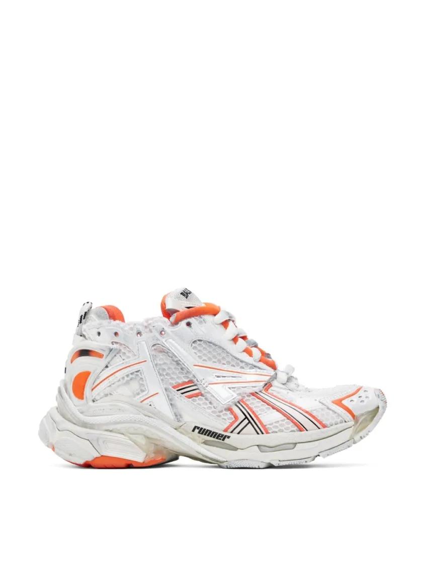 Balenciaga Low-Top Sneakers - Runner Logo Sneakers in wit
