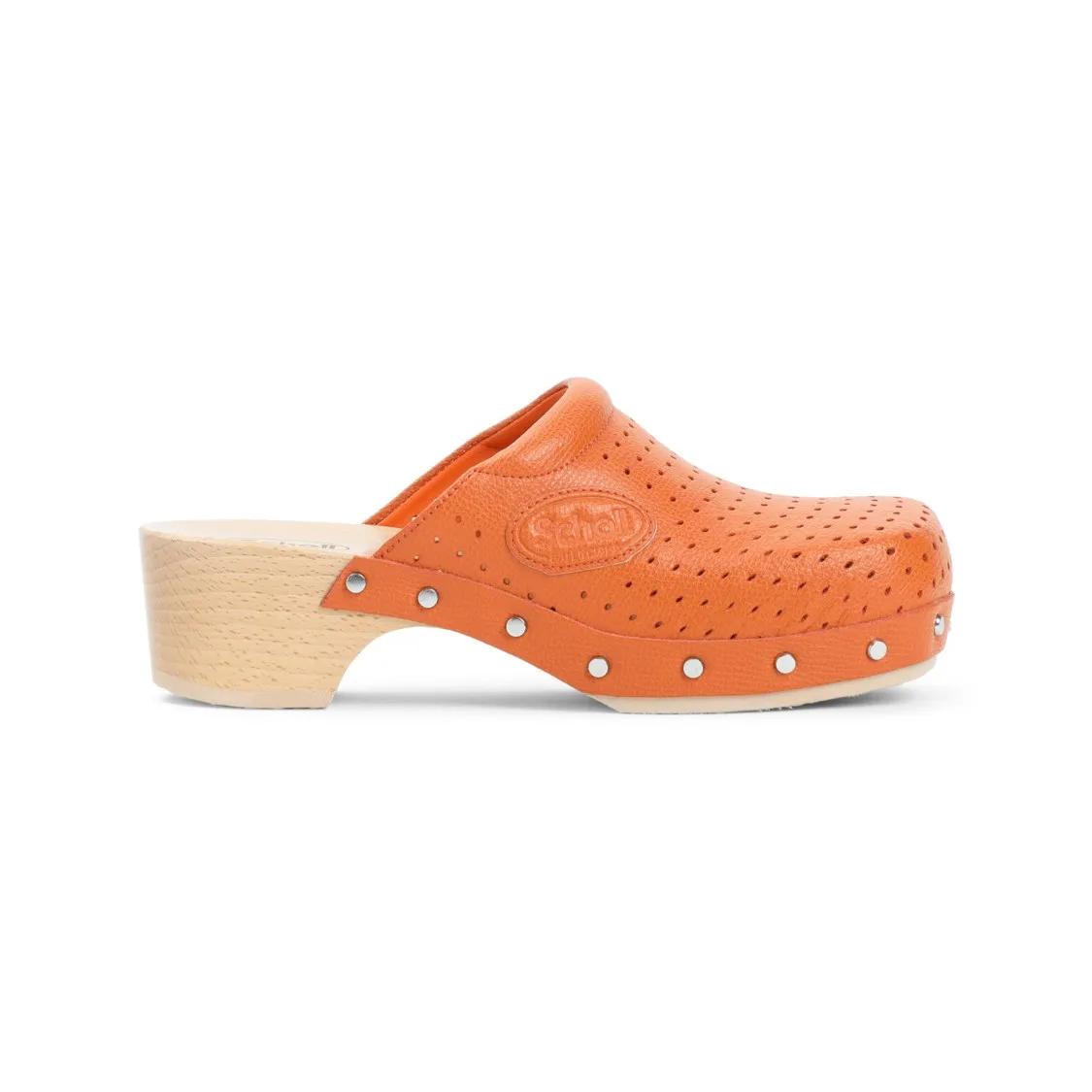 Balenciaga Slippers & Mules - Perforated Calf Leather Slippers in oranje