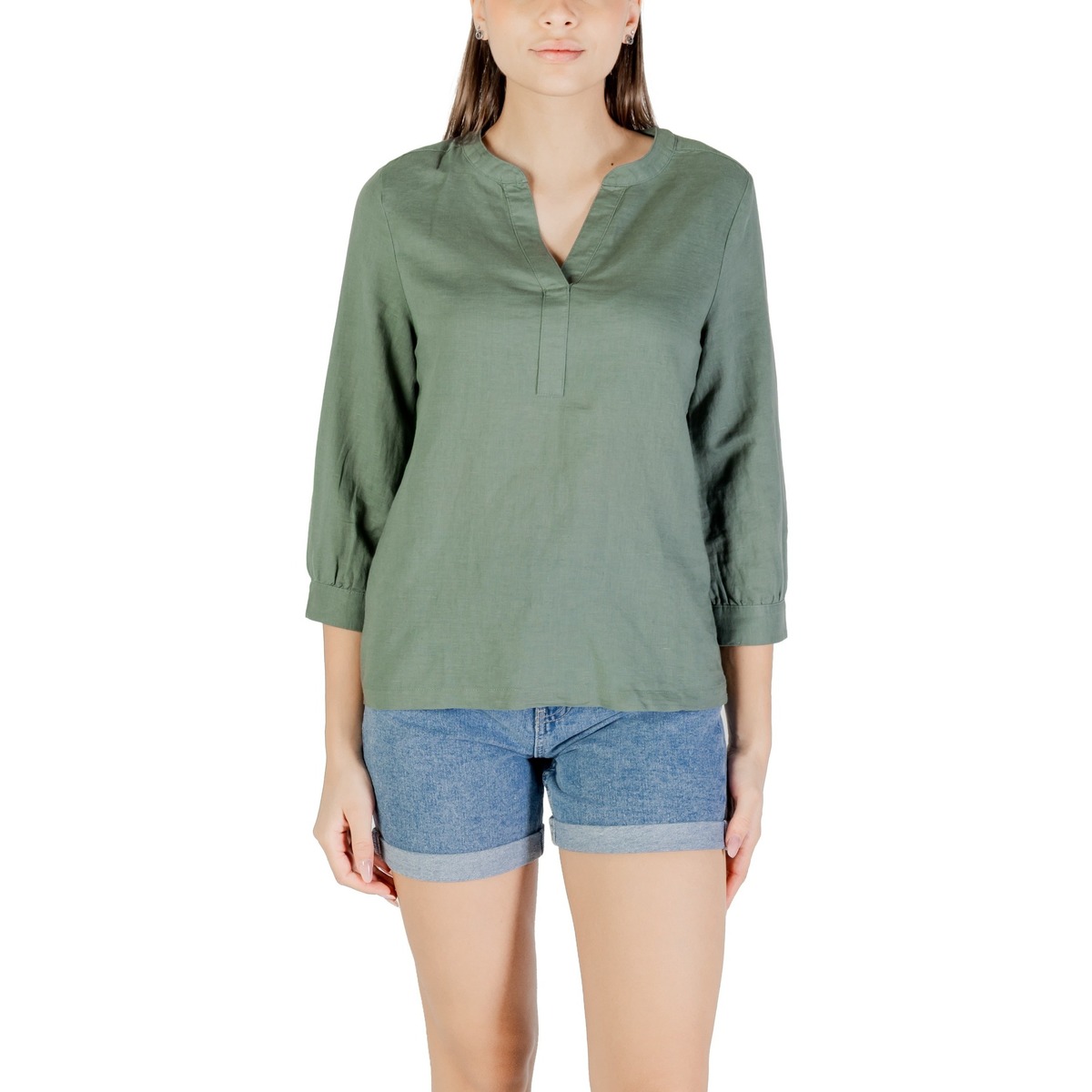 Blouse Street One Sol_splitneck blouse 345391