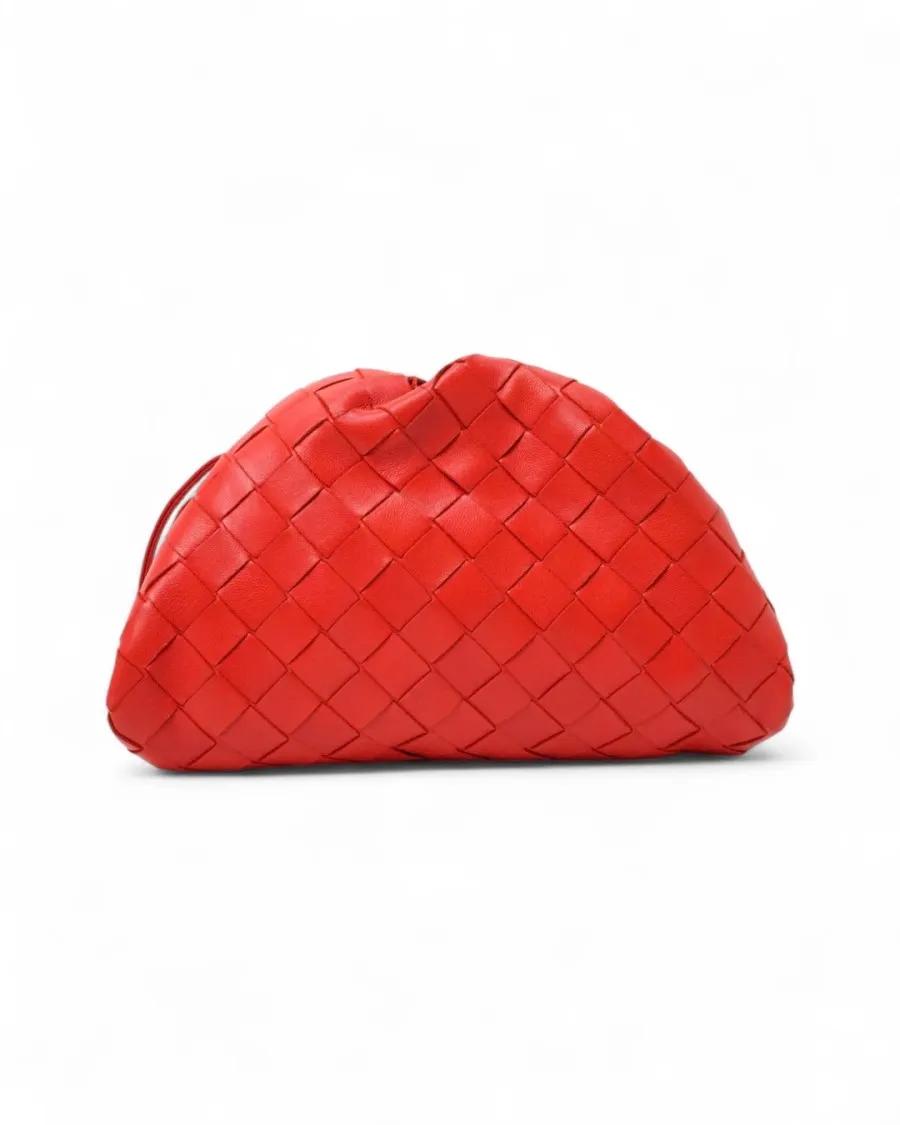 Bottega Veneta Clutches - Mini Red Braided Pouch in rood