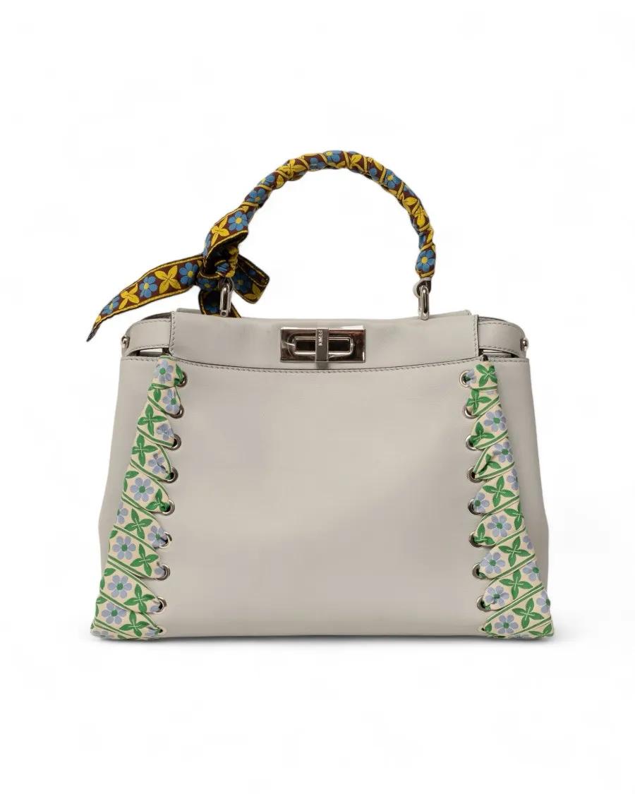 Fendi Crossbody bags - Peekaboo Twilly Medium Blue in beige