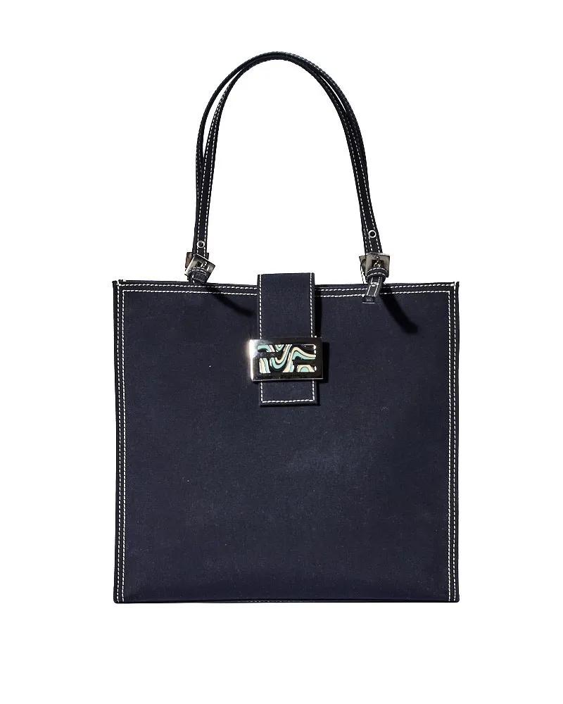 Fendi Shoppers & Totes - Tote Square Mm Denim Blue in zwart