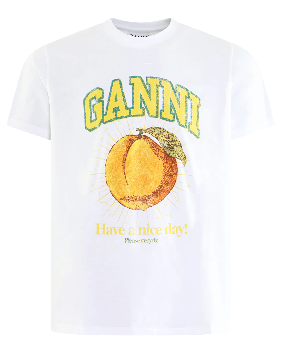 Ganni Dames peach relaxed t-shirt