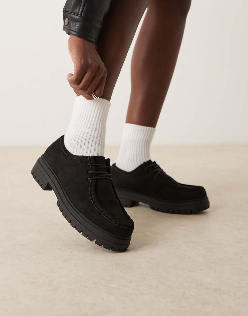 Glamorous - Derby Schuhe in Schwarz-Micro