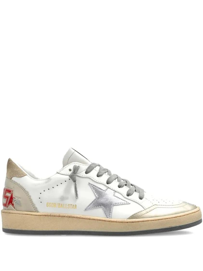Golden Goose Low-Top Sneakers - Ball Star Leather Sneakers in wit