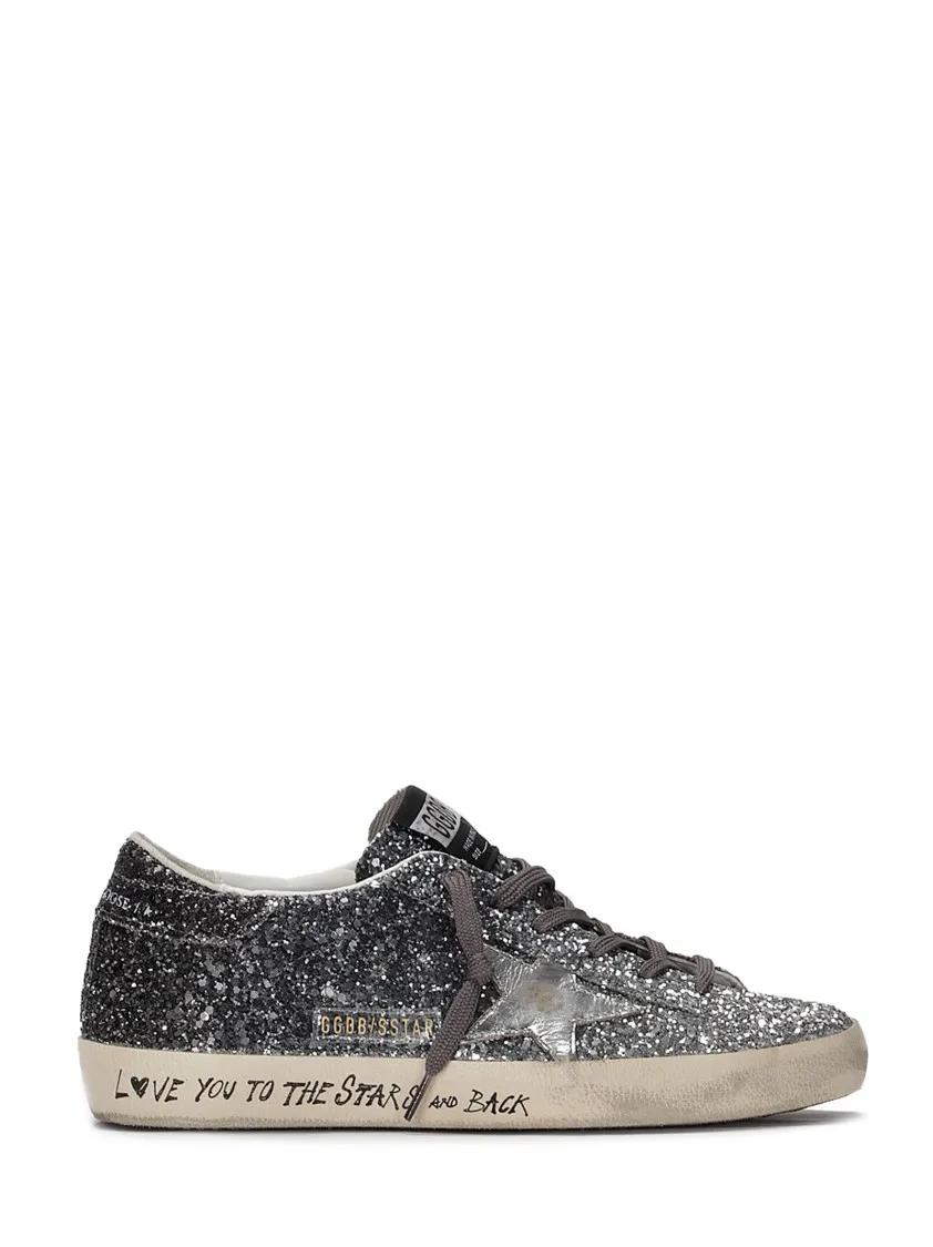 Golden Goose Low-Top Sneakers - Dames Super-Star Sneaker Metallic in grijs
