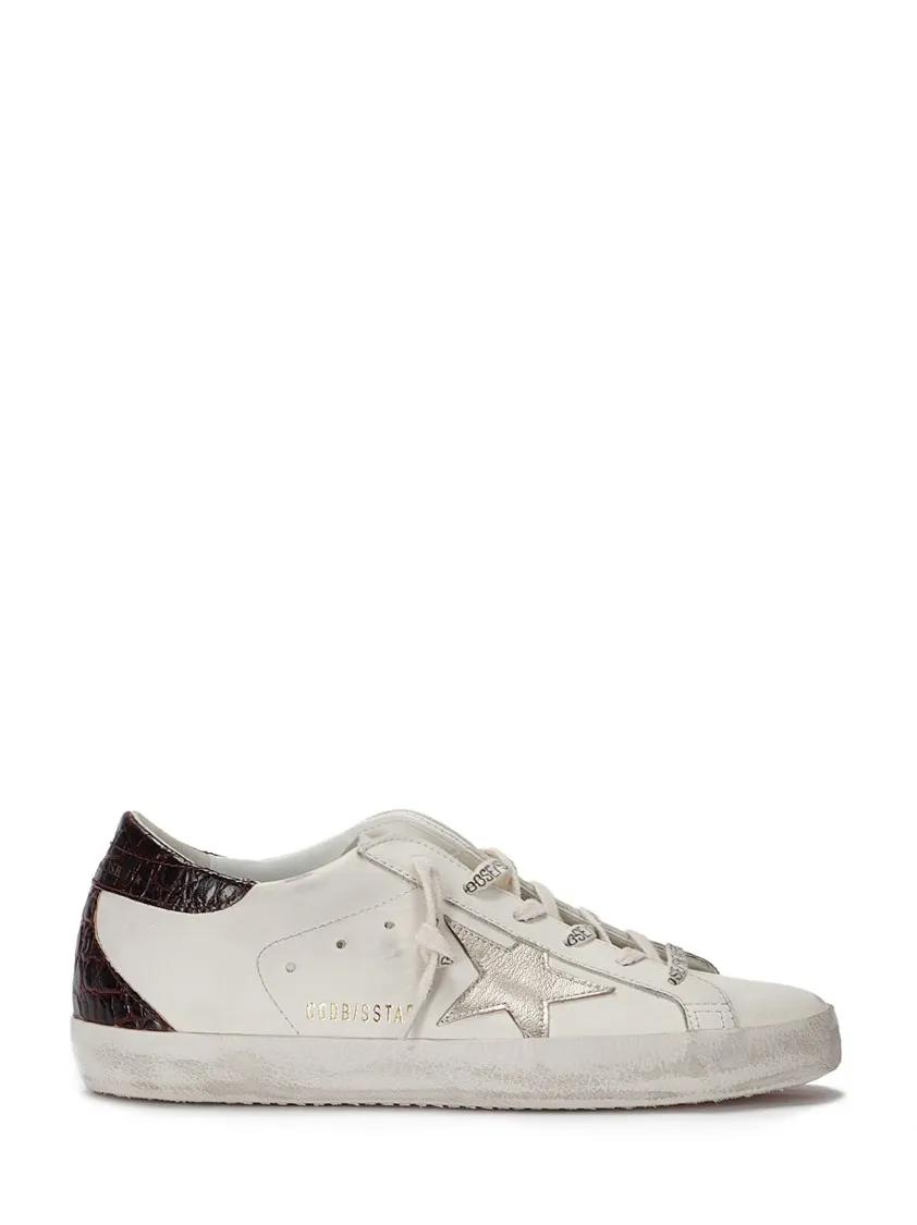 Golden Goose Low-Top Sneakers - Golden goose super star leather sneakers in white in grijs