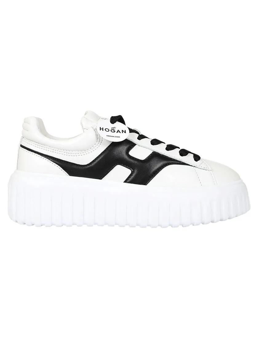 Hogan Low-Top Sneakers - H645 Leather Sneakers With Contrasting Accents in wit
