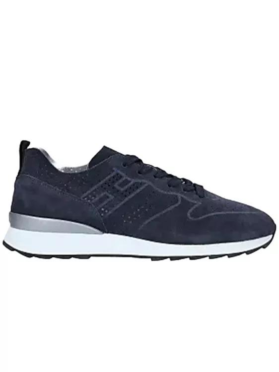 Hogan Low-Top Sneakers - Perforated Blue Suede Sneakers in blauw