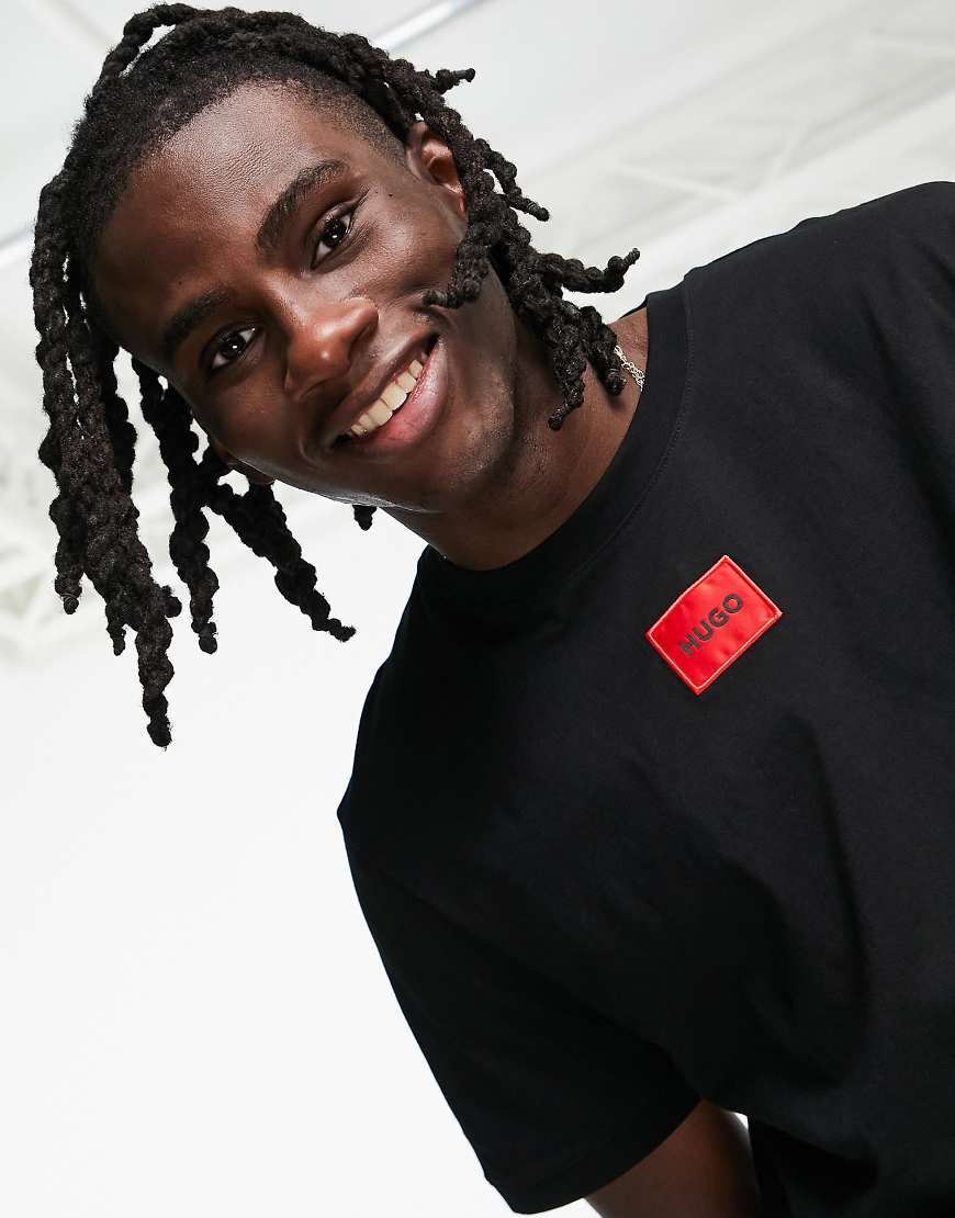 Hugo - Diragolino - T-Shirt in Schwarz mit Box-Logo