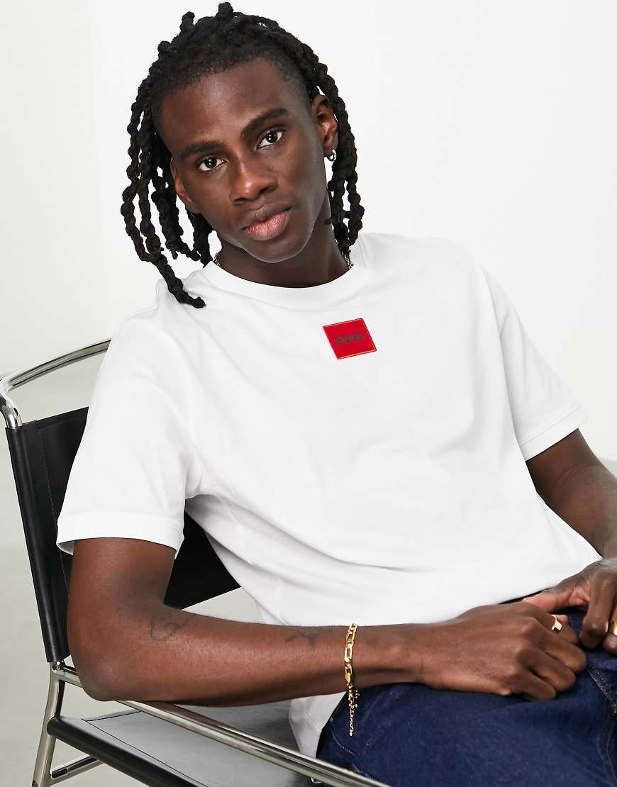 Hugo - Diragolino - T-Shirt in Weiß mit Box-Logo