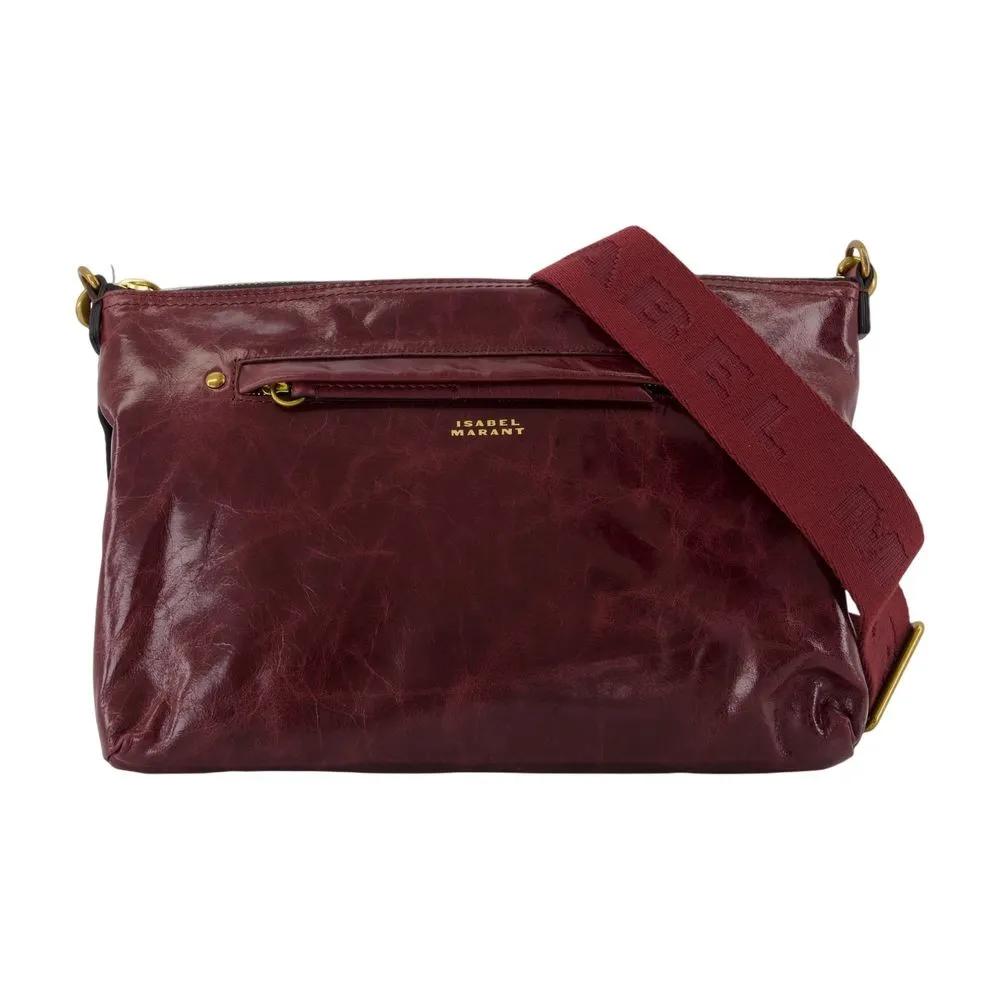 Isabel Marant Hobo bags - Smooth Calfskin Burgundy Crossbody Bag in zwart