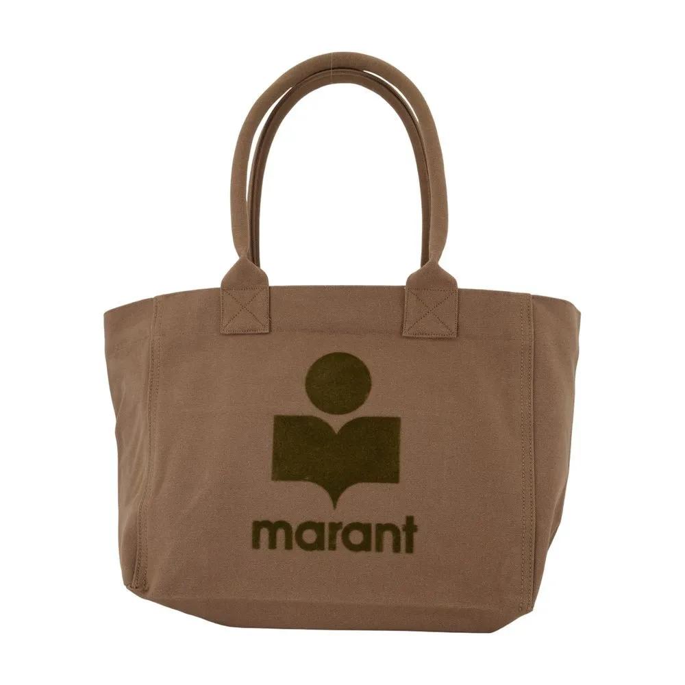 Isabel Marant Shoppers & Totes - Structured Cotton Shopper Bag in bruin
