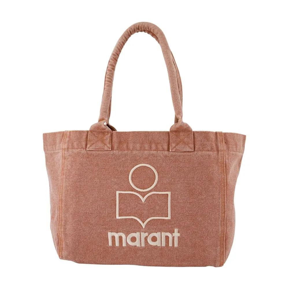 Isabel Marant Shoppers & Totes - Textured Cotton Shopper Bag With Padded Handles in bruin