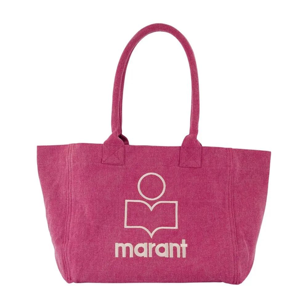Isabel Marant Shoppers & Totes - Textured Pink Cotton Shopper Bag With Zippered Clo in roze