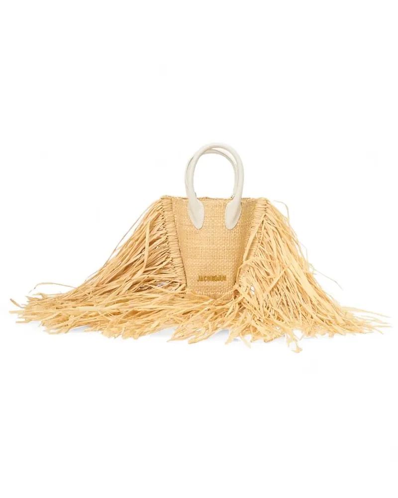 Jacquemus Crossbody bags - Le Baci Petit Raffia Beige White in beige