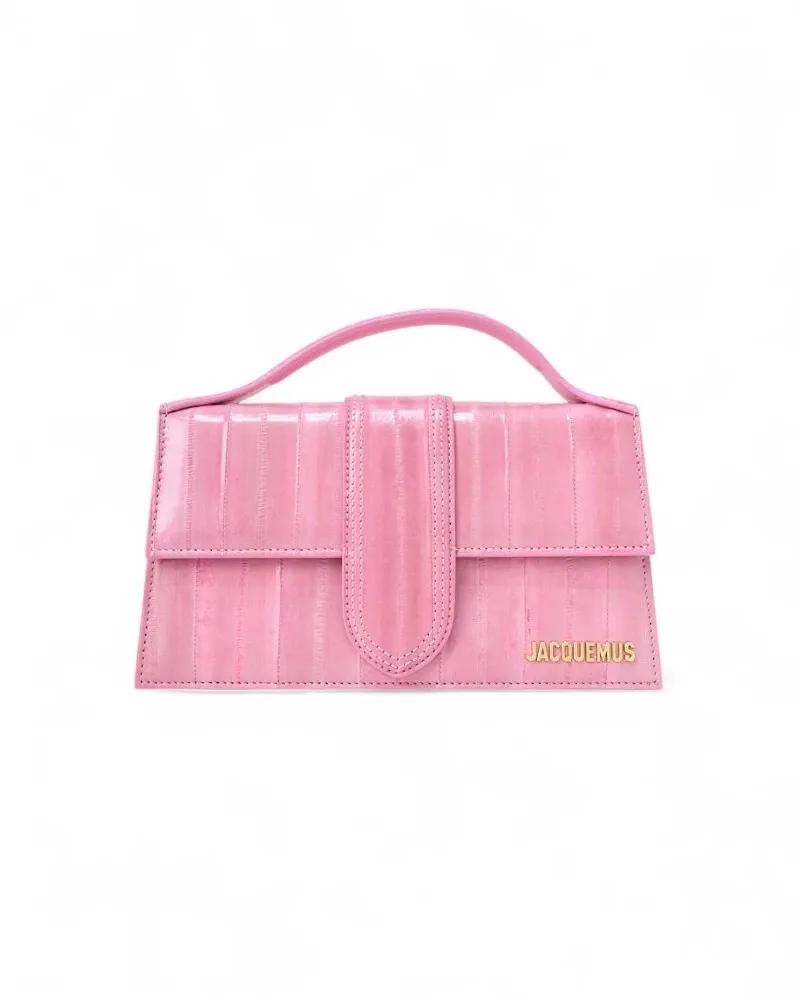 Jacquemus Crossbody bags - Pink Leather Handbag With Eel Motif And Gold Accen in roze