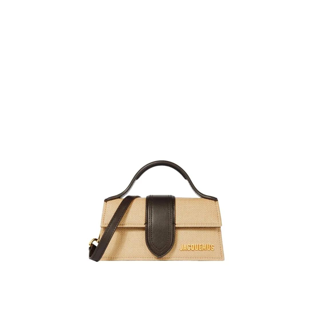 Jacquemus Hobo bags - Structured Raffia Panel Bag in beige