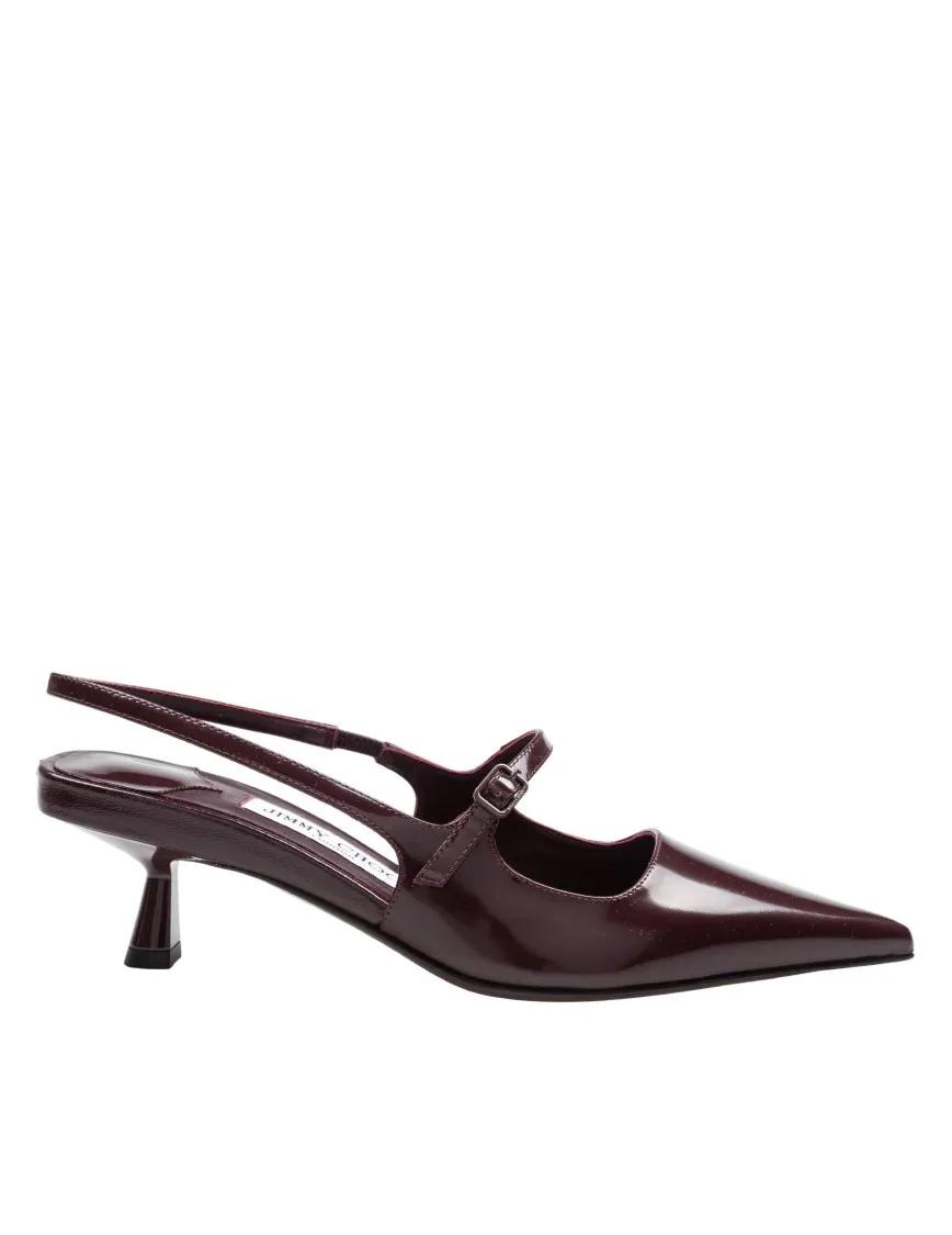 Jimmy Choo Hoge hakken - Didi 45 Slingback In Brushed Leather in rood