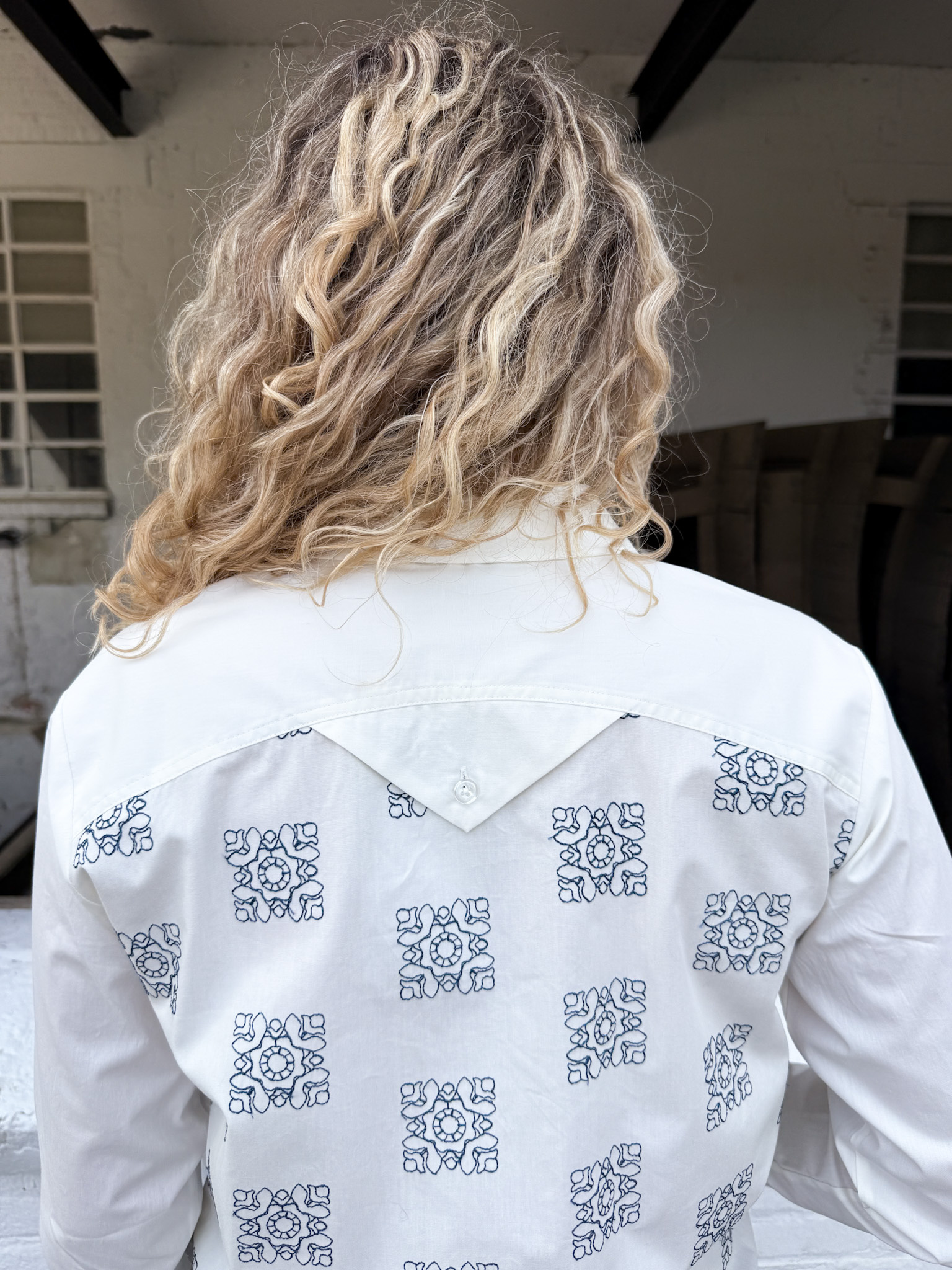 Mos Mosh 173000 180 mosmosh mm weina geo shirt ecru