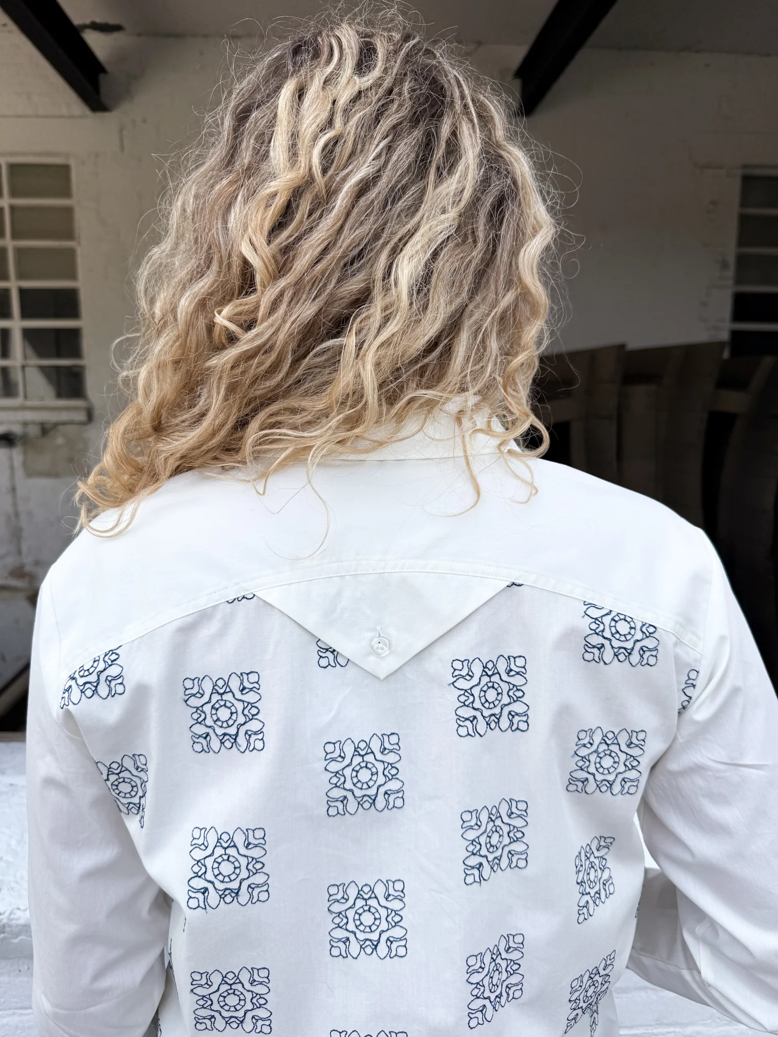 Mos Mosh 173000 180 mosmosh mm weina geo shirt ecru