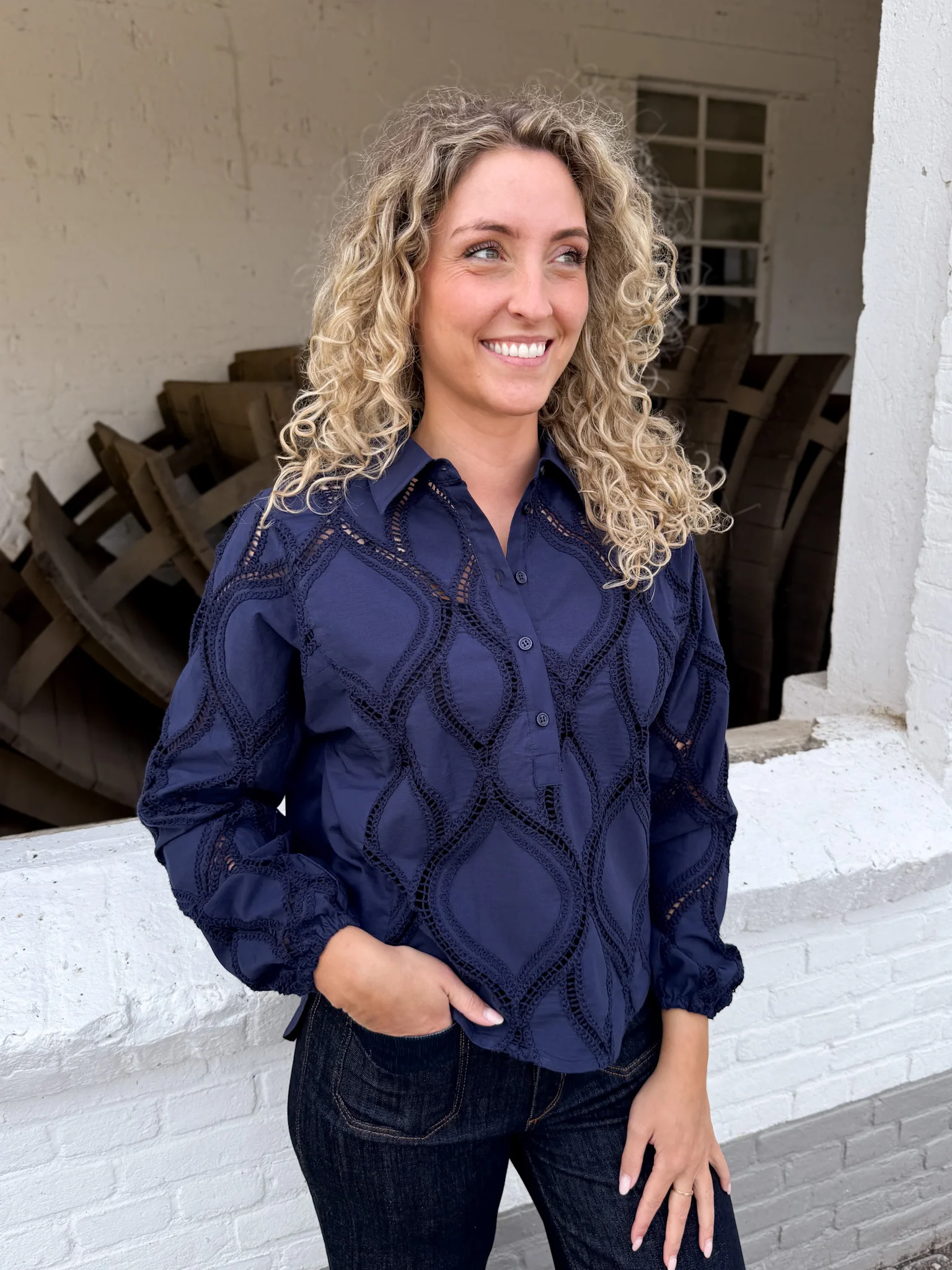 Mos Mosh 174010 241 mosmosh mm nolin caminno shirt maritime blue