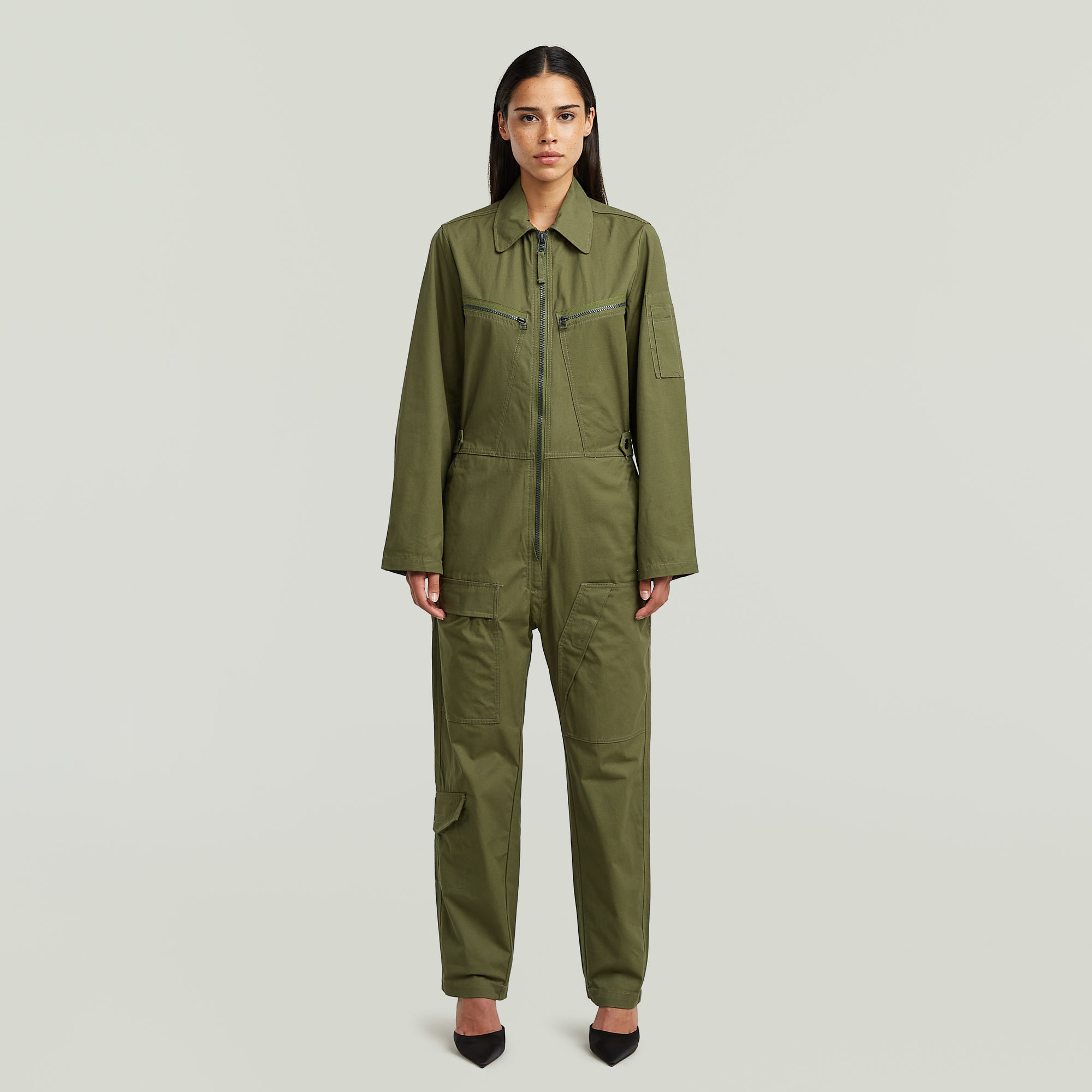 Multi Zip Winter Jumpsuit - Groen - Dames