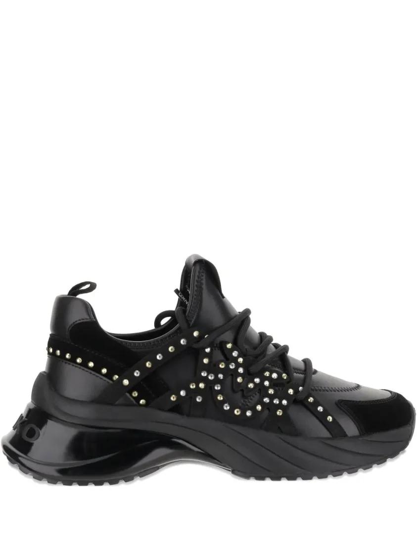Pinko Low-Top Sneakers - Sole Black Sneakers With Textured Accents in zwart