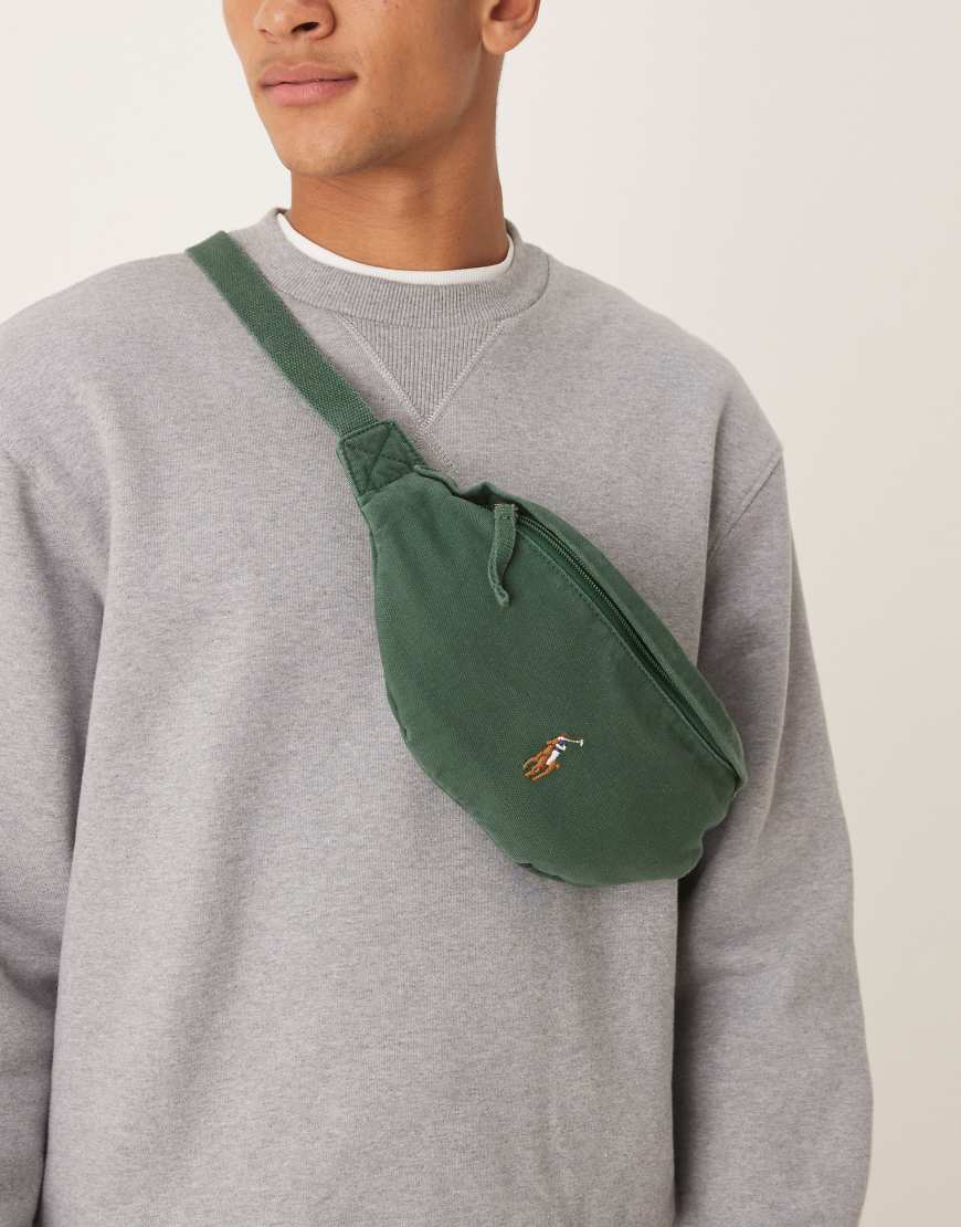 Polo Ralph Lauren - Canvas-Gürteltasche in Dunkelgrün mit Logo-Symbol