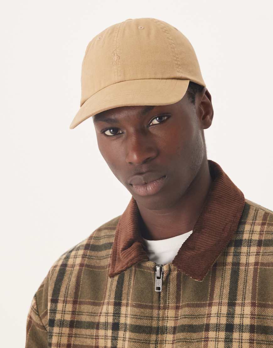 Polo Ralph Lauren - Stückgefärbte Chino-Baseballkappe in Khakibeige mit großem farblich abgestimmtem Logo-Neutral