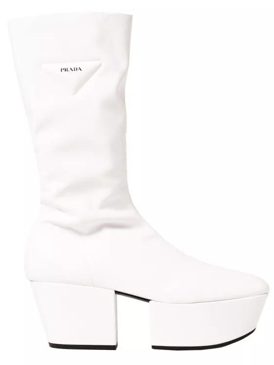 Prada Boots - Platform Pull On Boots in wit