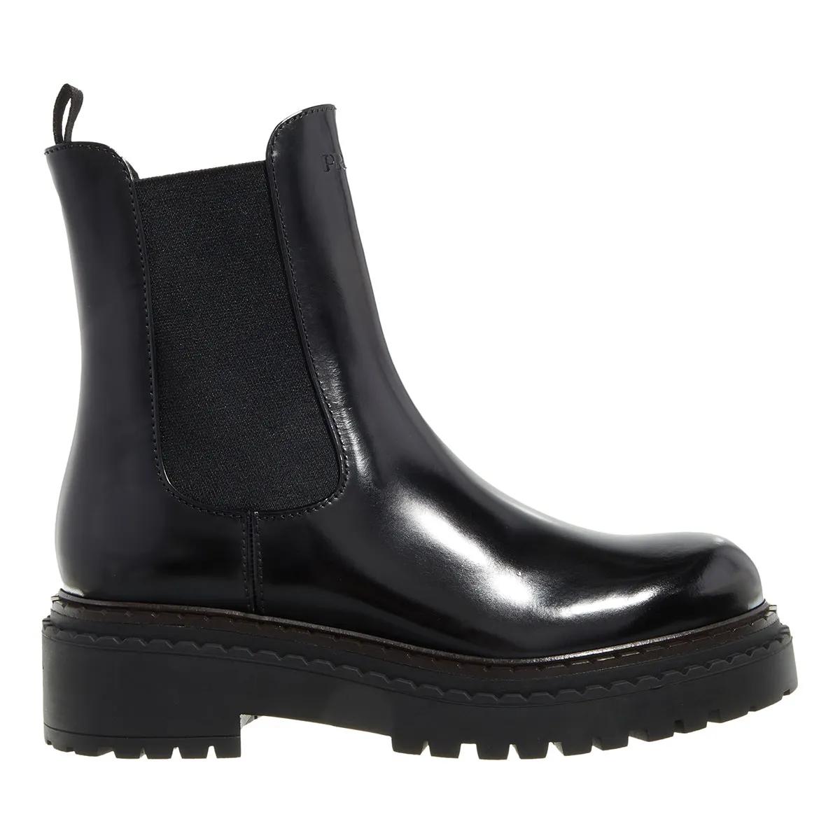 Prada Enkellaarzen - Logo Ankle Boots in zwart