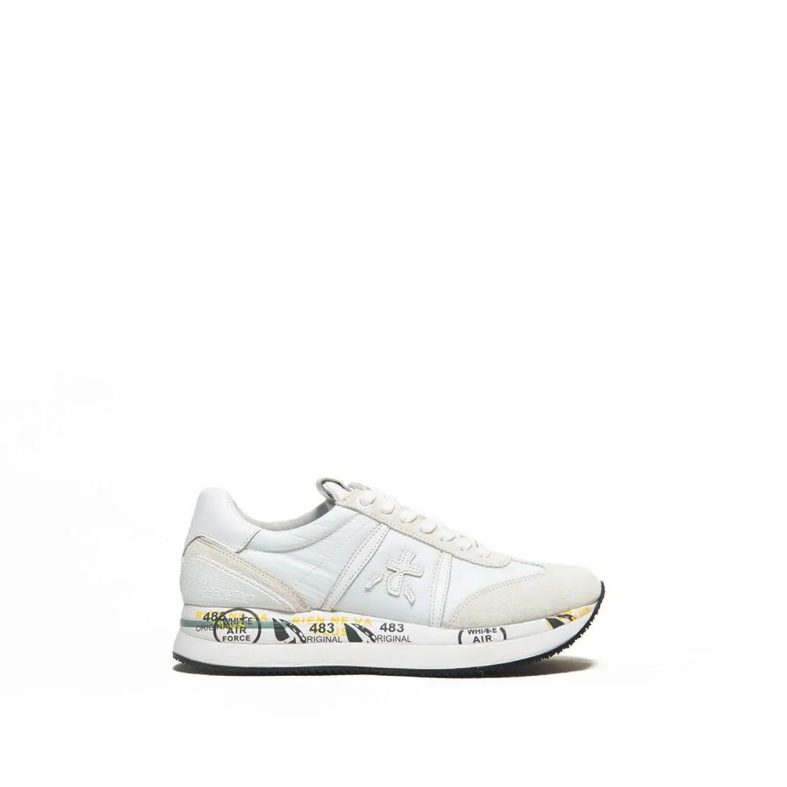 Premiata Low-Top Sneakers - Conny Sneaker In White Suede And Technical Fabric in wit
