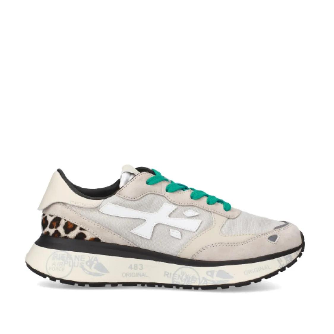 Premiata Low-Top Sneakers - Lauryn Suede And Technical Fabric Sneakers Butter in wit