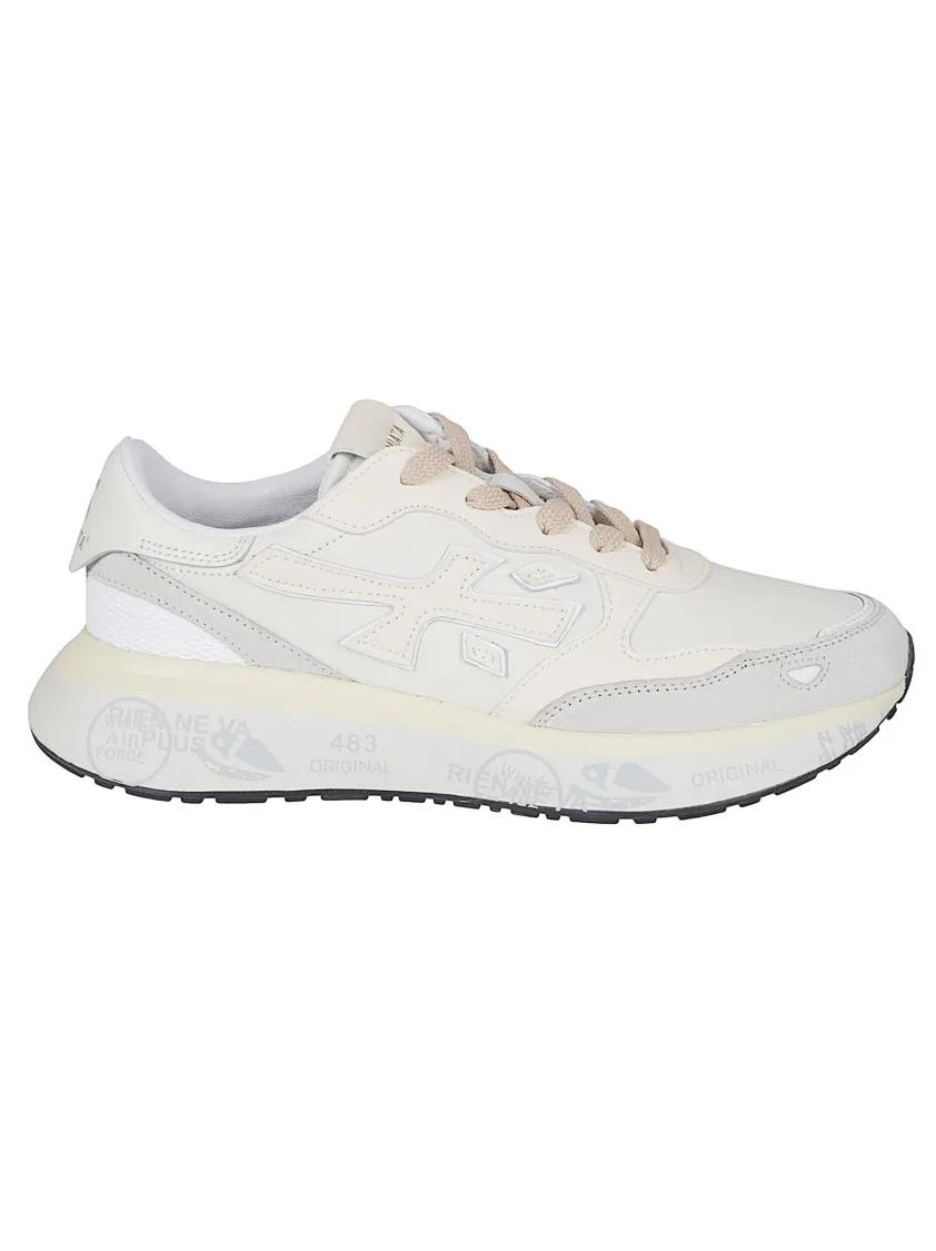 Premiata Low-Top Sneakers - Low-Top Sneakers With Zebra Print Detail in wit