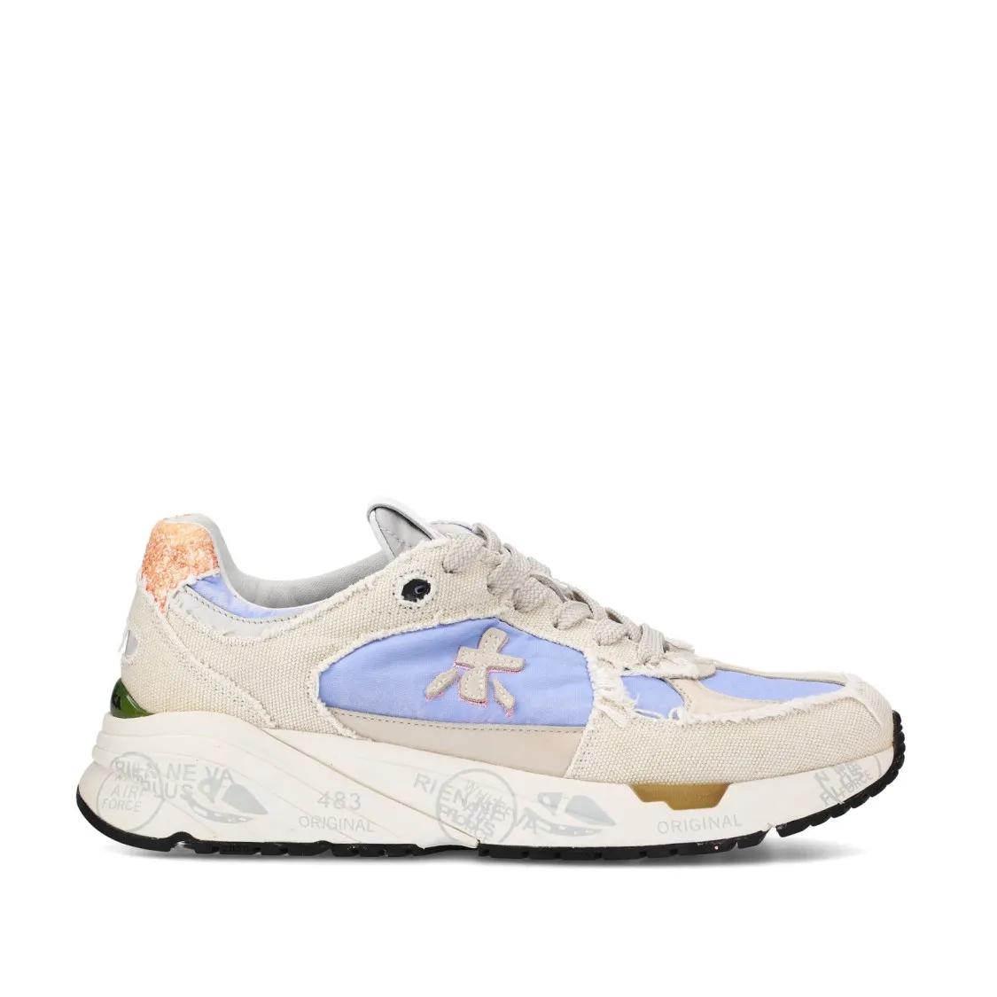Premiata Low-Top Sneakers - Mase Sneakers In Cream Canvas in beige