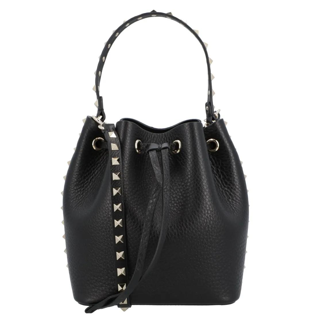 Valentino Garavani Bucket bags - Garavani Rockstud Drawstring Bucket Bag in zwart