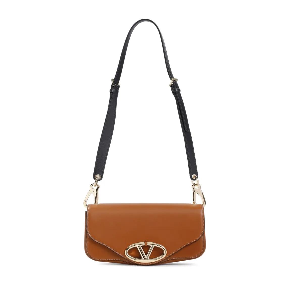 Valentino Garavani Hobo bags - Calf Leather Brown Shoulder Bag in bruin