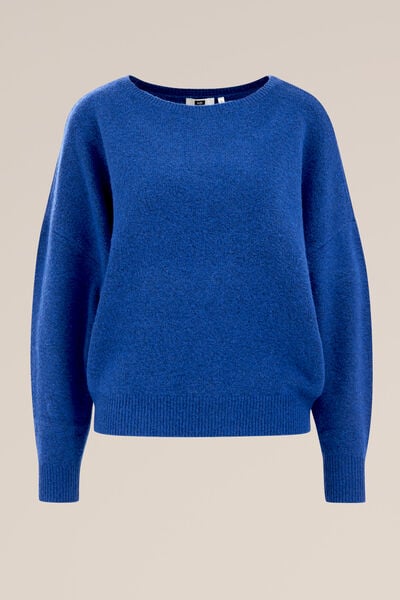 WE Fashion - Dames oversized trui - Oversized - Kobaltblauw - Maat: XS