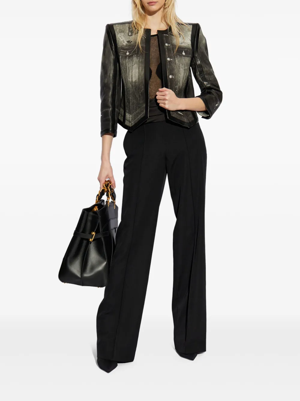 Balmain Broek van scheerwol - Zwart