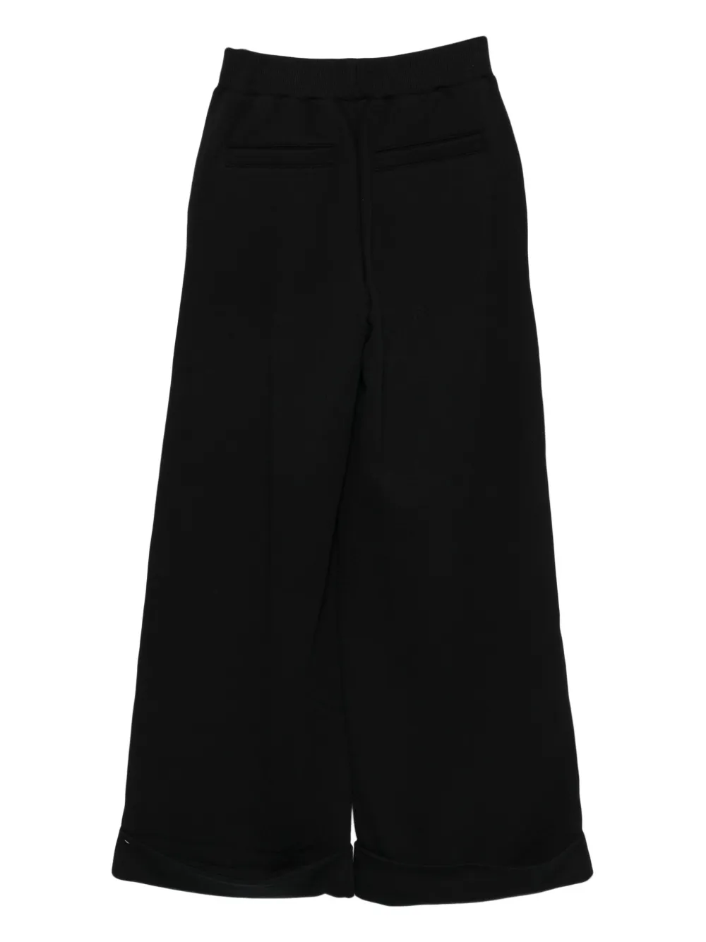 Balmain Kids Broek met gouden knoop en manchetten - Zwart