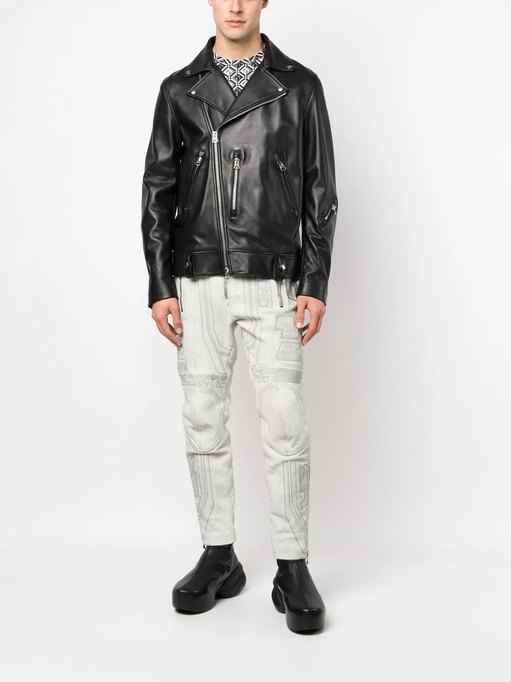 Balmain Leren broek - Wit