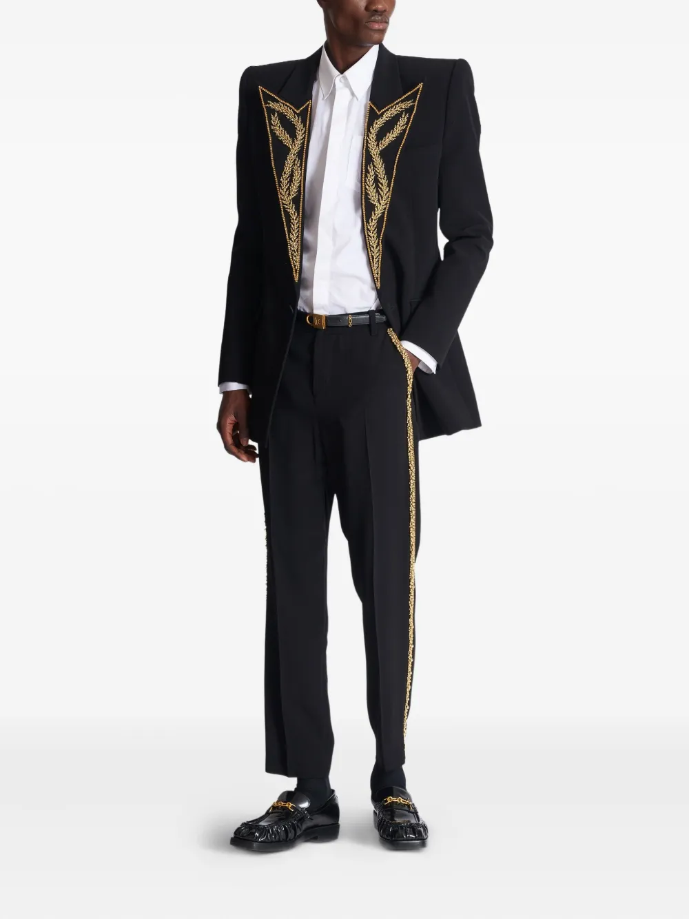 Balmain Straight broek met borduurwerk - Zwart