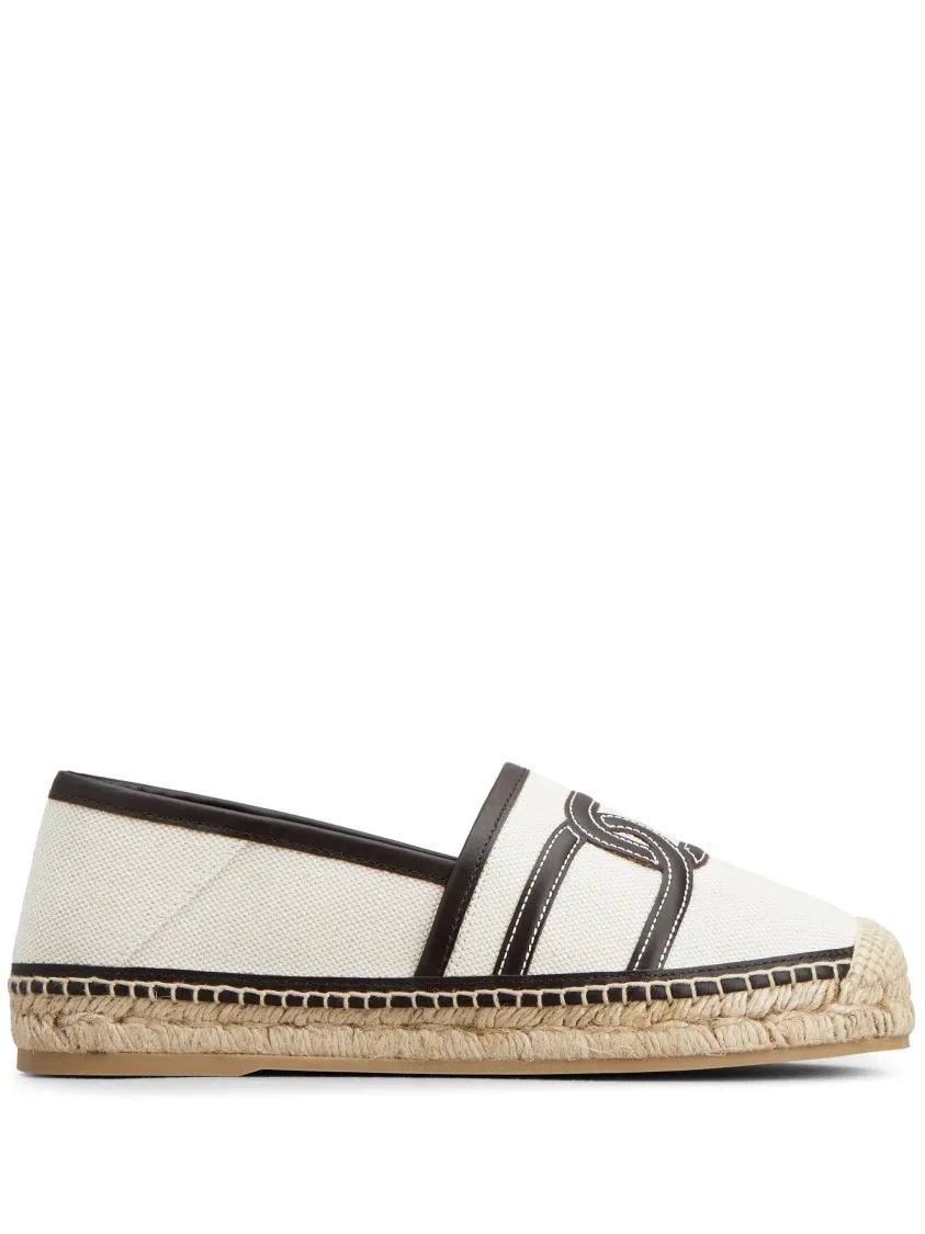- Chain-Applique Sneakers in beige