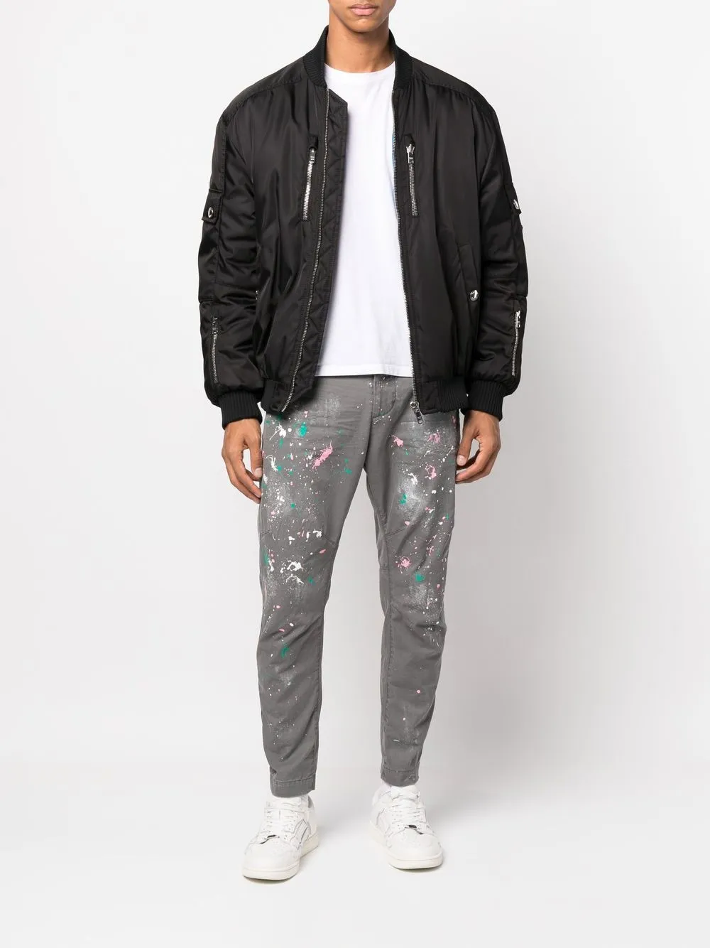DSQUARED2 Broek met verfspatten - Grijs