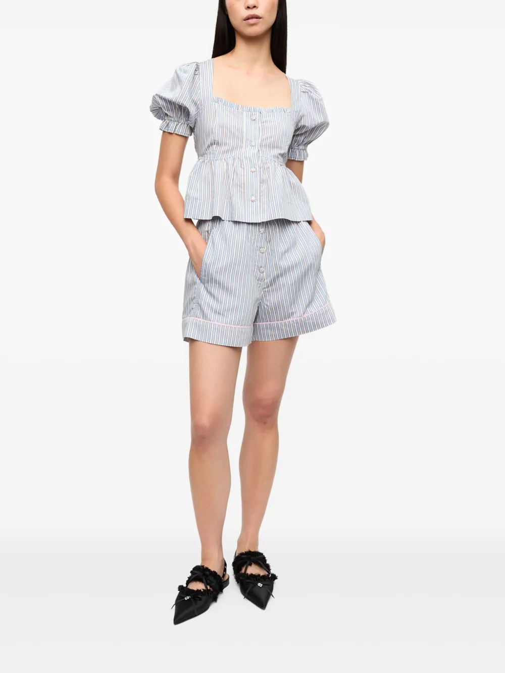 GANNI Gestreept shirt - Wit