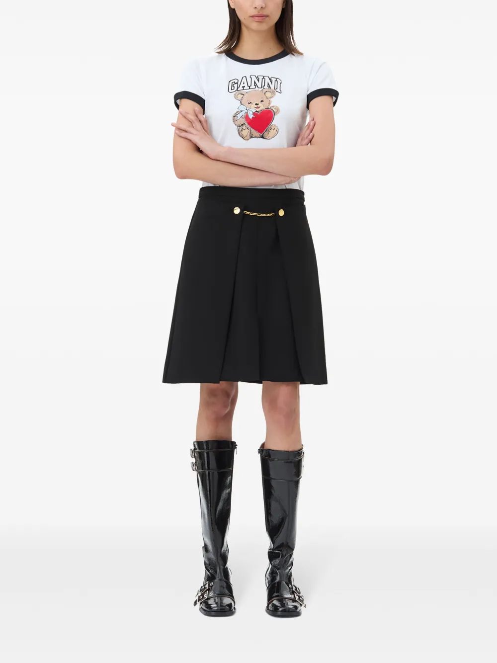 GANNI T-shirt met logoprint - Wit